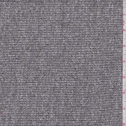 Heather Black Rib Thermal Knit Fabric