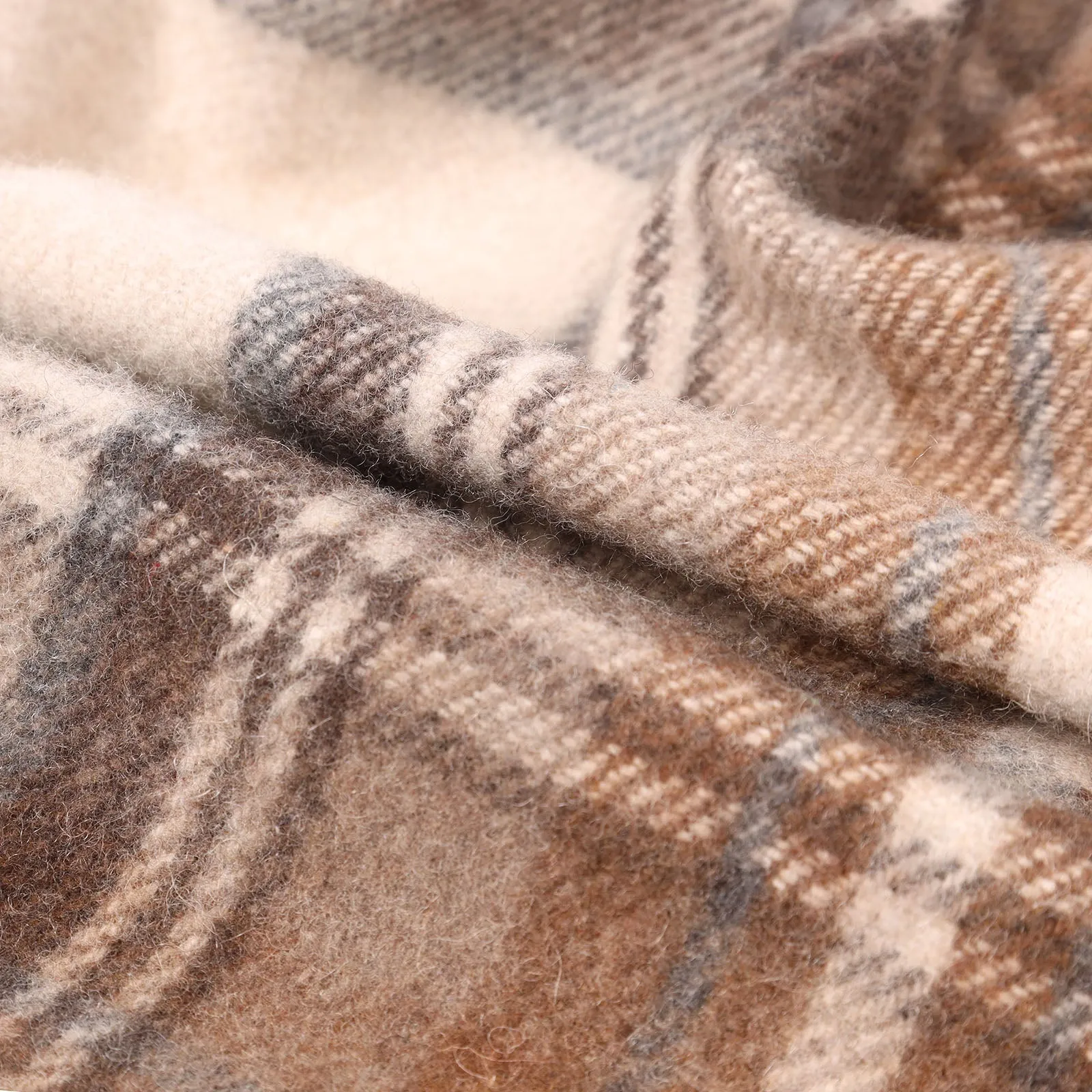 Highland Wool Blend Tartan Blanket Throw Stewart Natural Dress