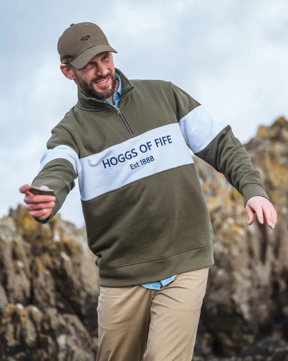 Hoggs of Fife Dumfries 1888 Mens Quarter Zip Sweatshirt