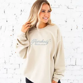 Homebody Social Club Embroidered Gemma Crewneck Sweatshirt