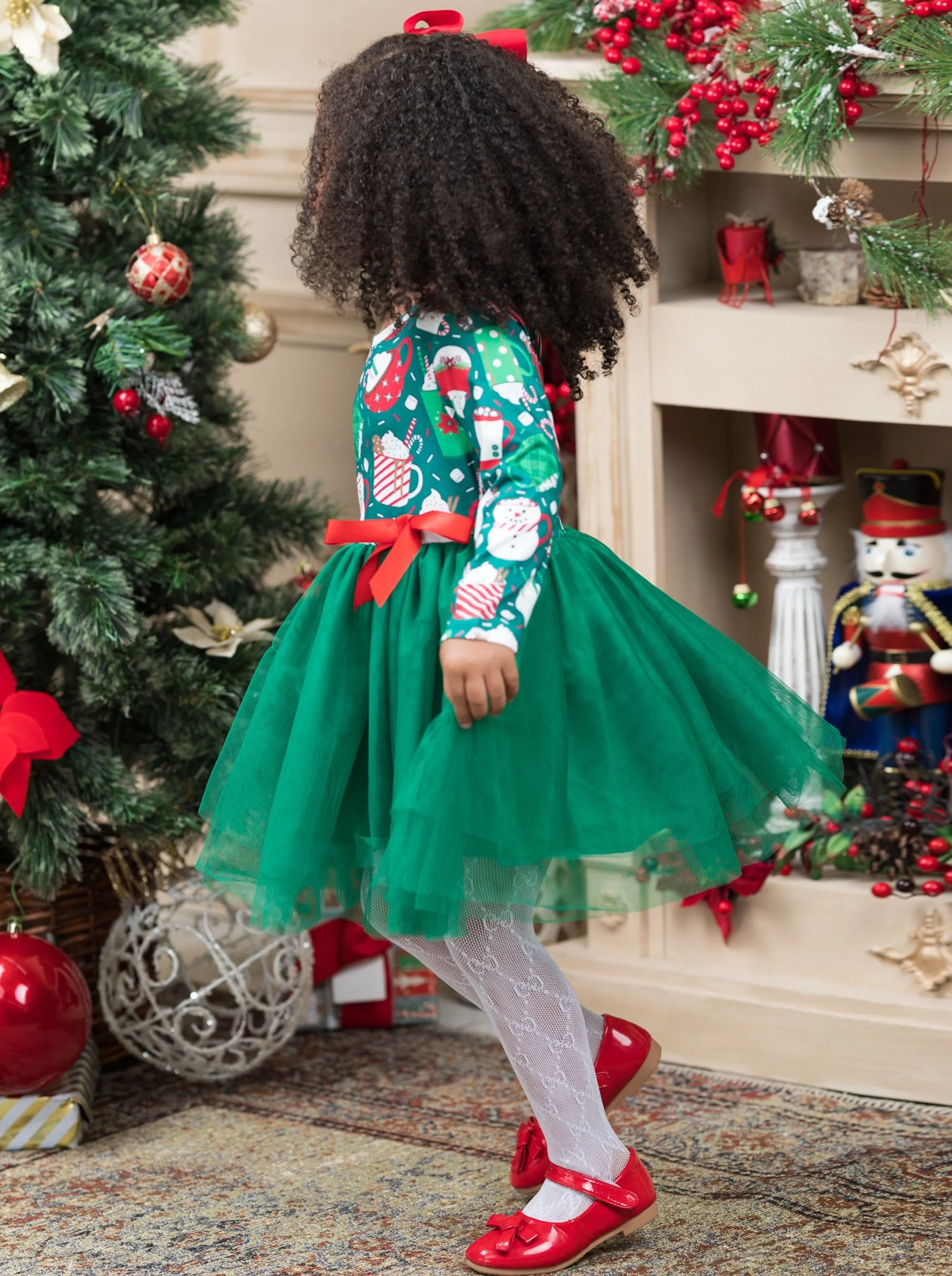 Hot Cocoa and Holiday Mugs Tutu Dress
