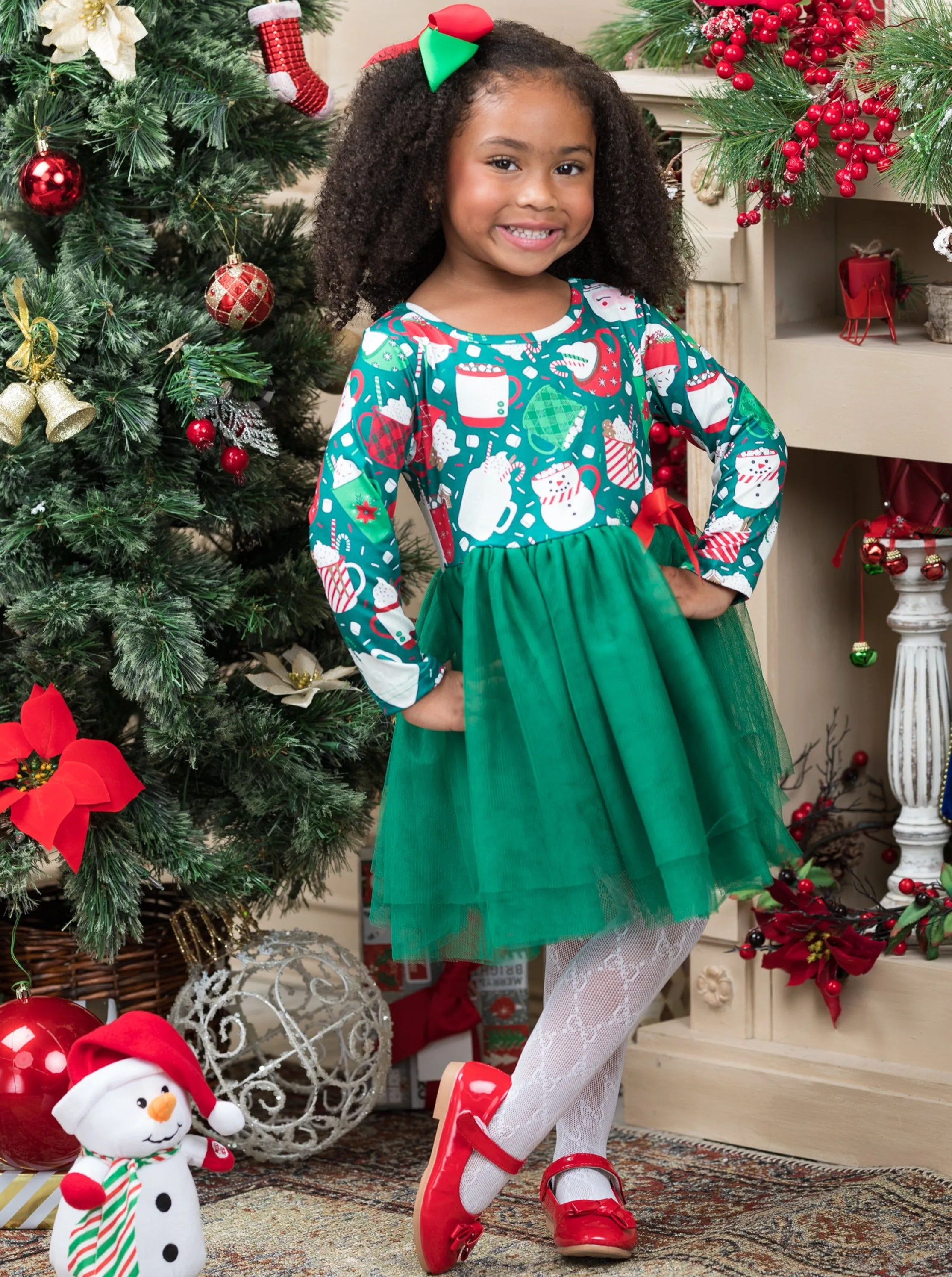 Hot Cocoa and Holiday Mugs Tutu Dress