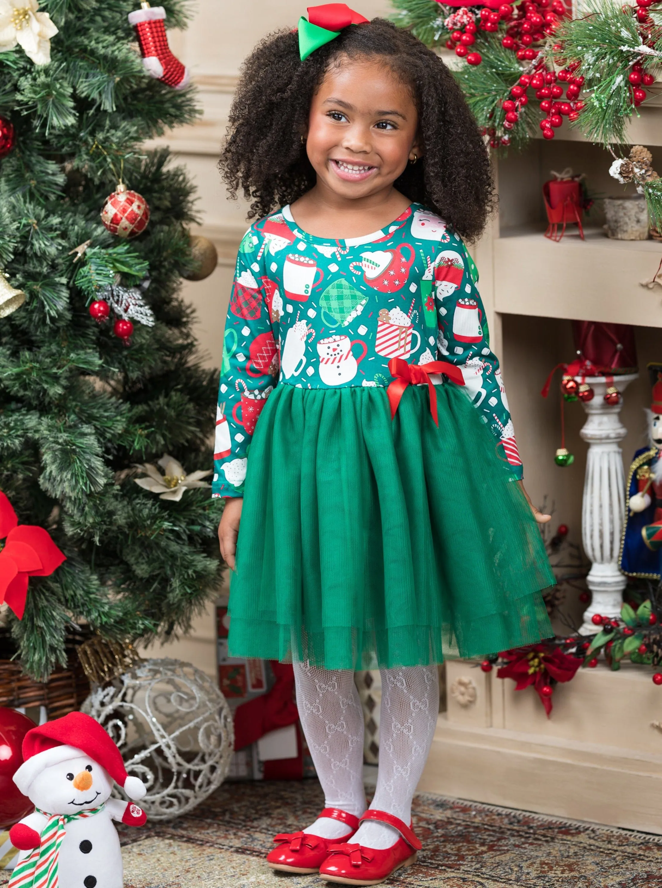 Hot Cocoa and Holiday Mugs Tutu Dress
