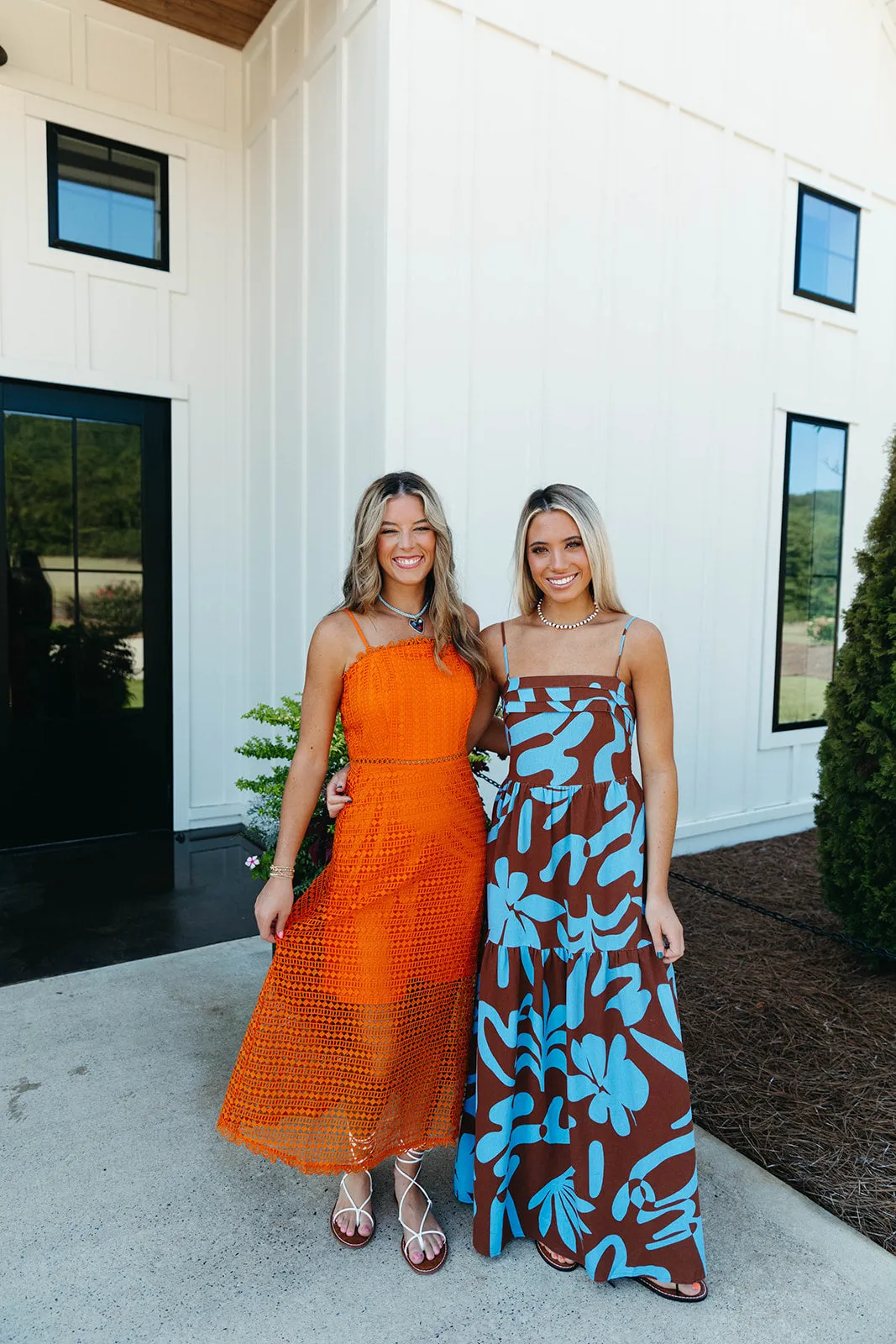 Inda Lace Midi Dress - Mandarin Orange