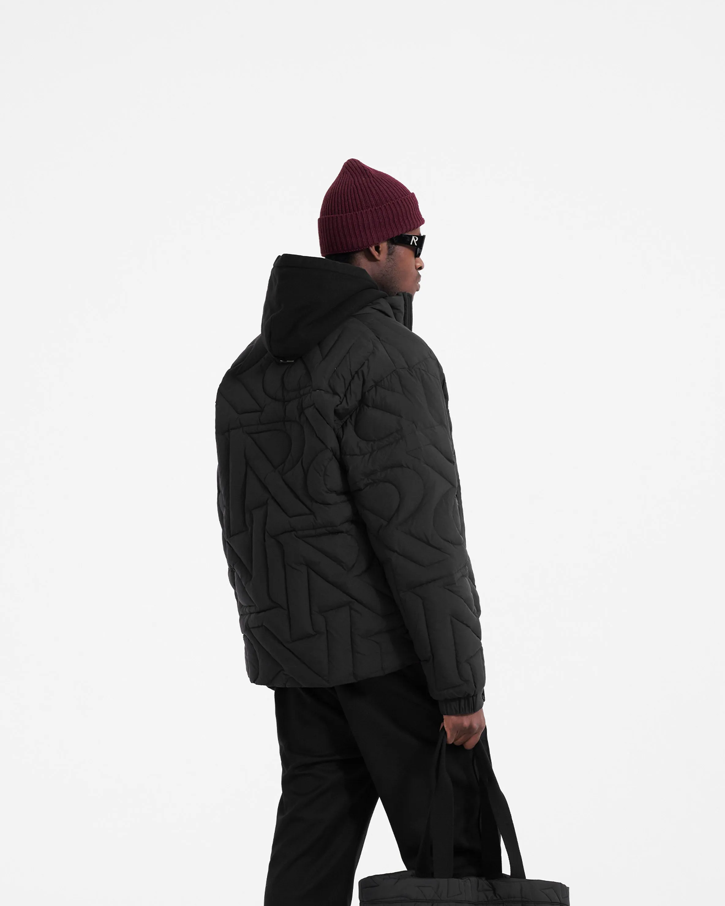 Initial Puffer Jacket - Black
