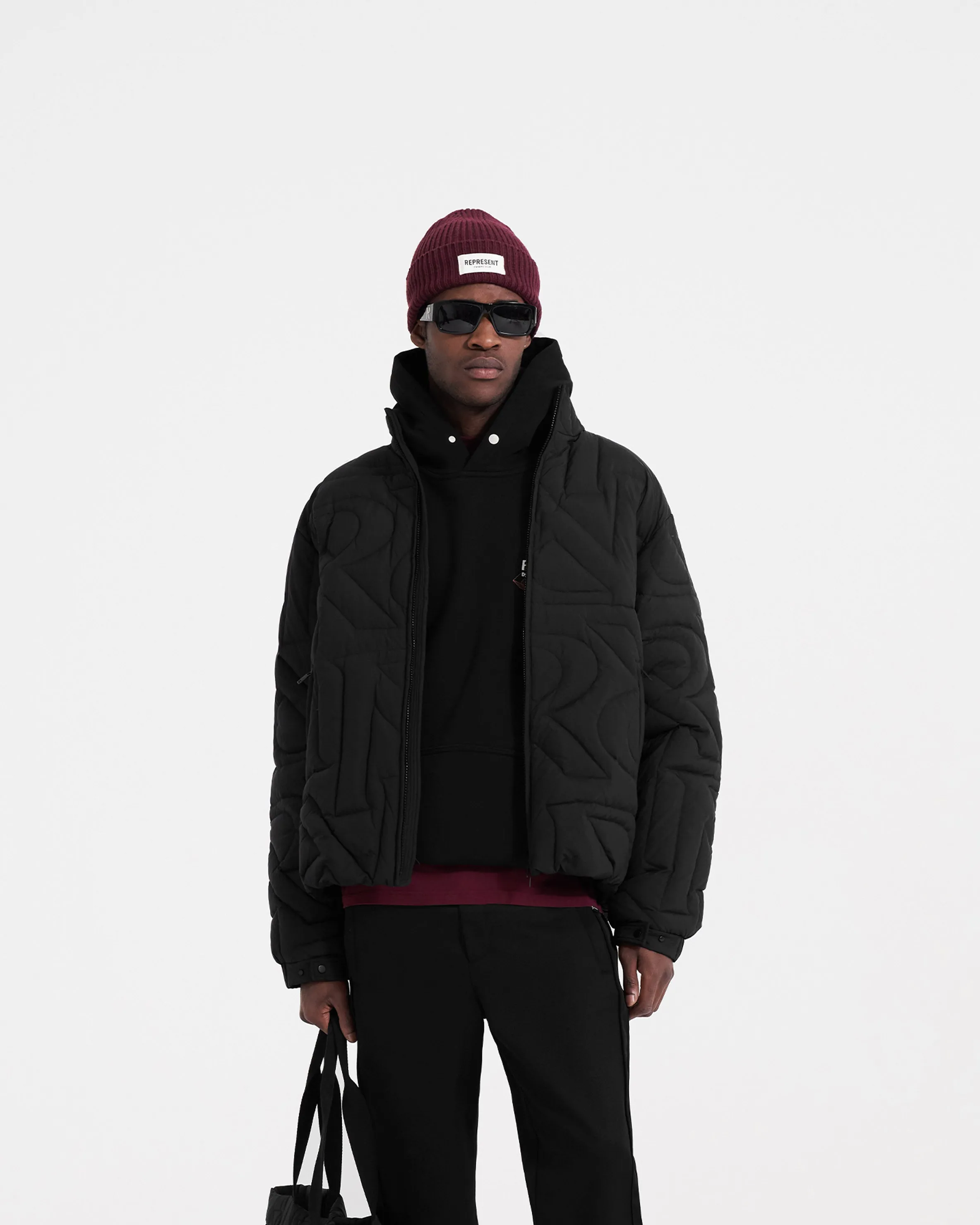 Initial Puffer Jacket - Black