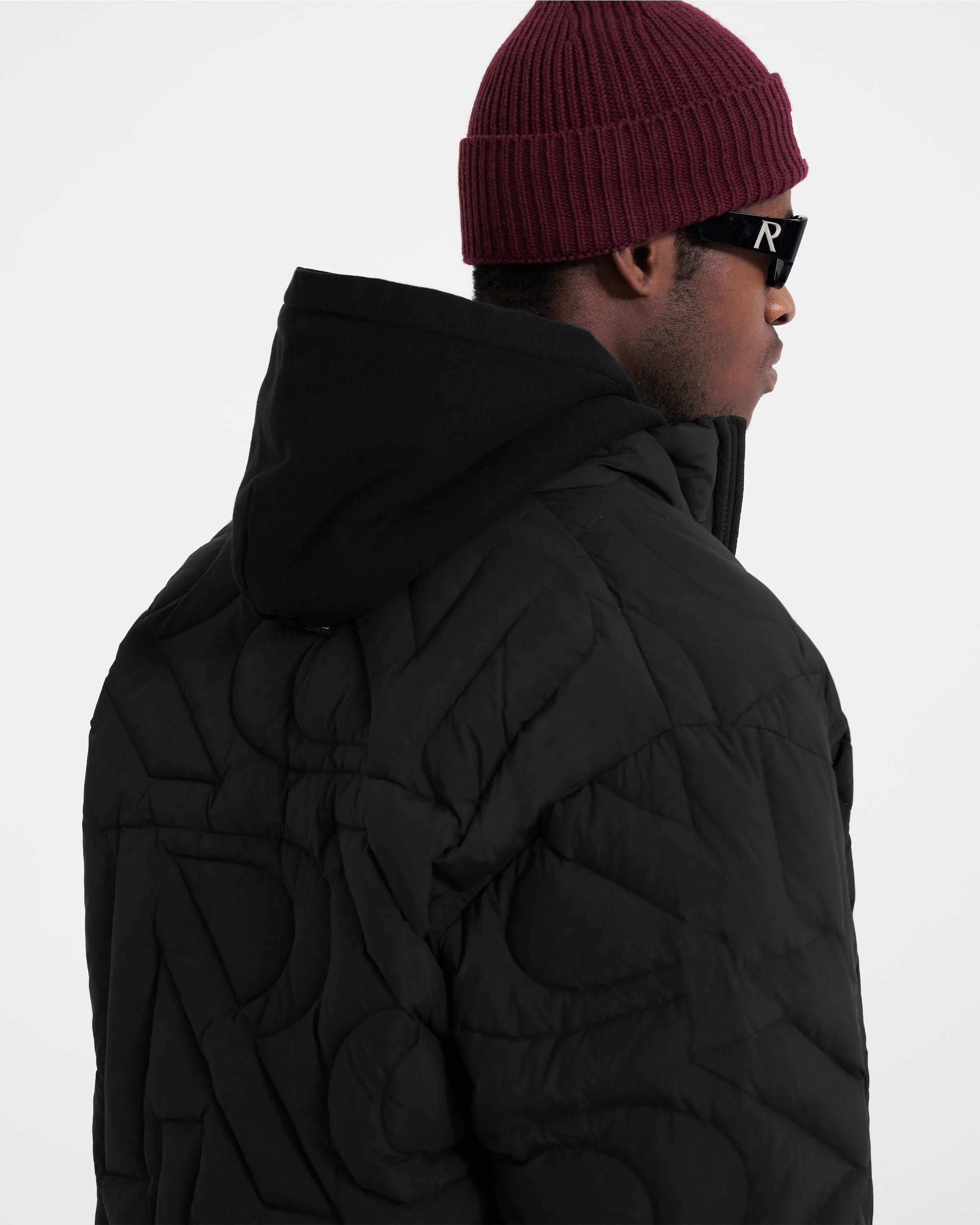 Initial Puffer Jacket - Black