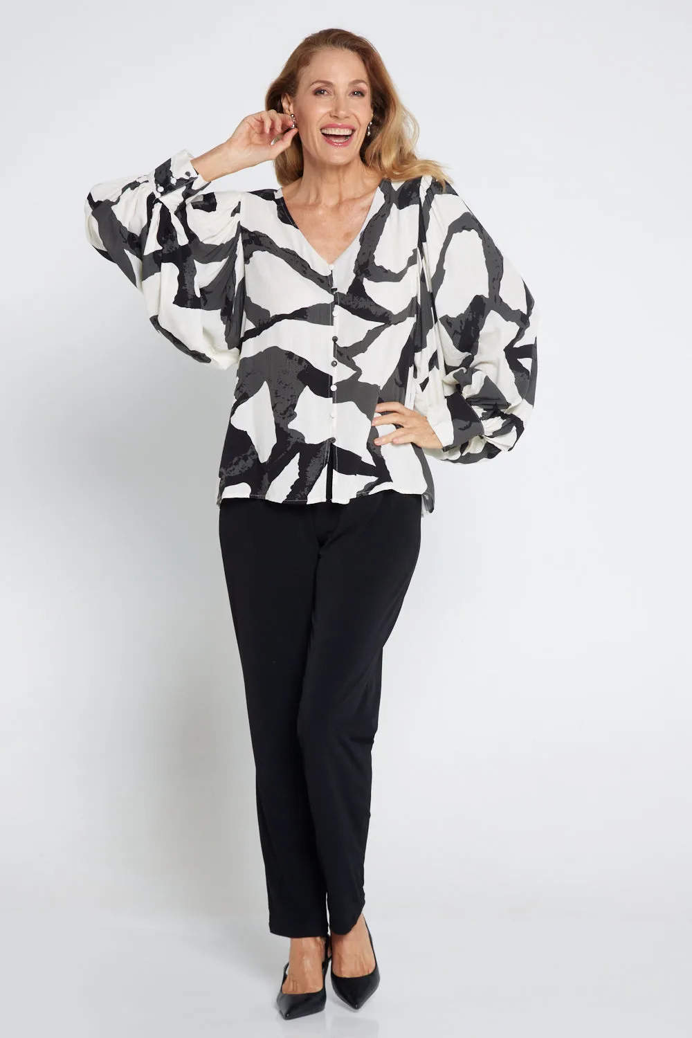 Isadora Blouse - Black/White