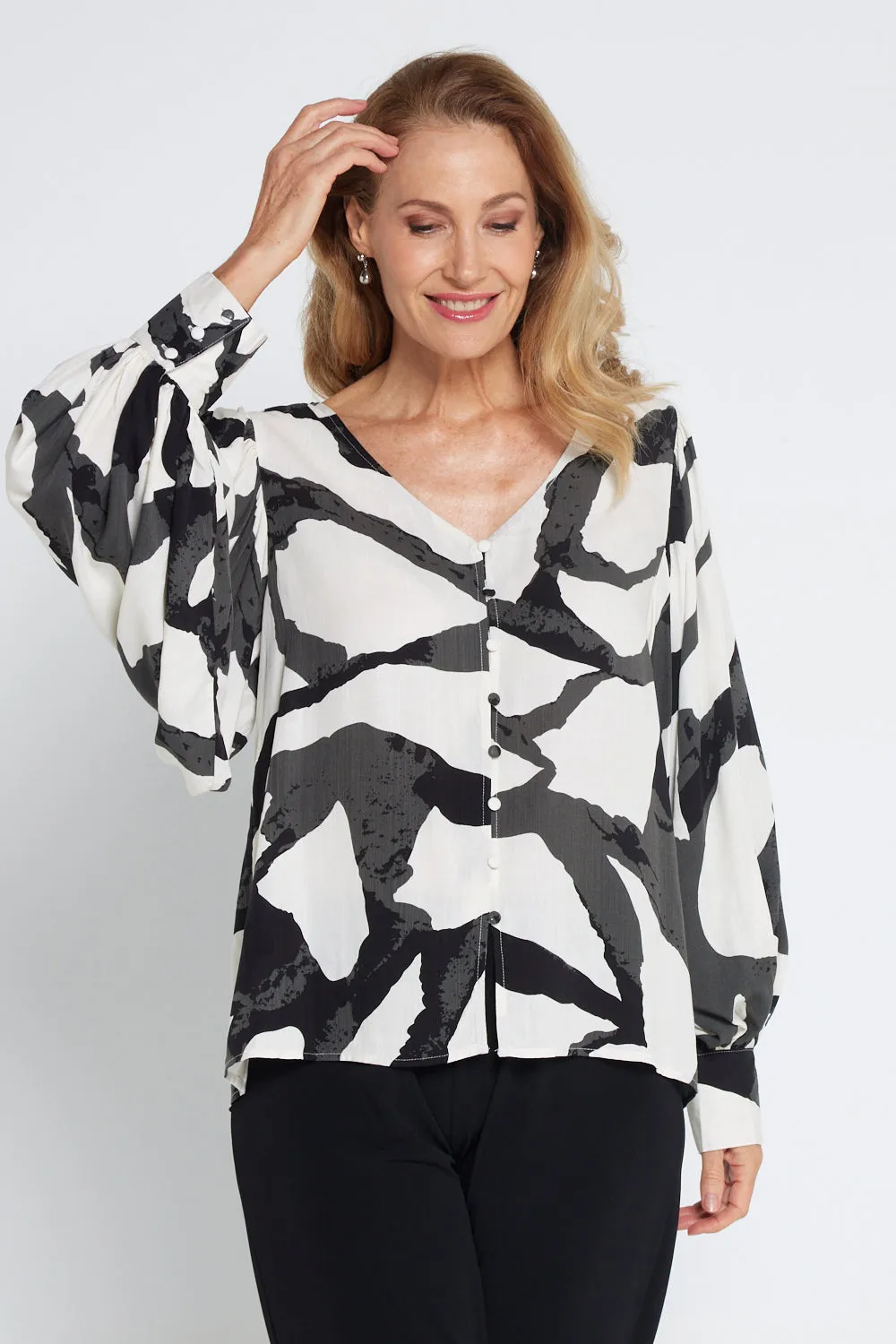 Isadora Blouse - Black/White