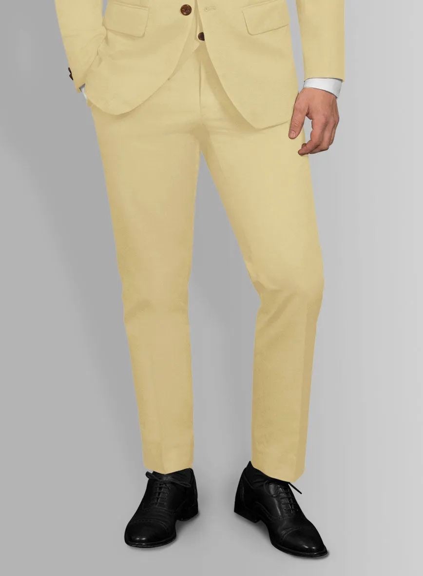 Italian Latte Beige Cotton Stretch Pants