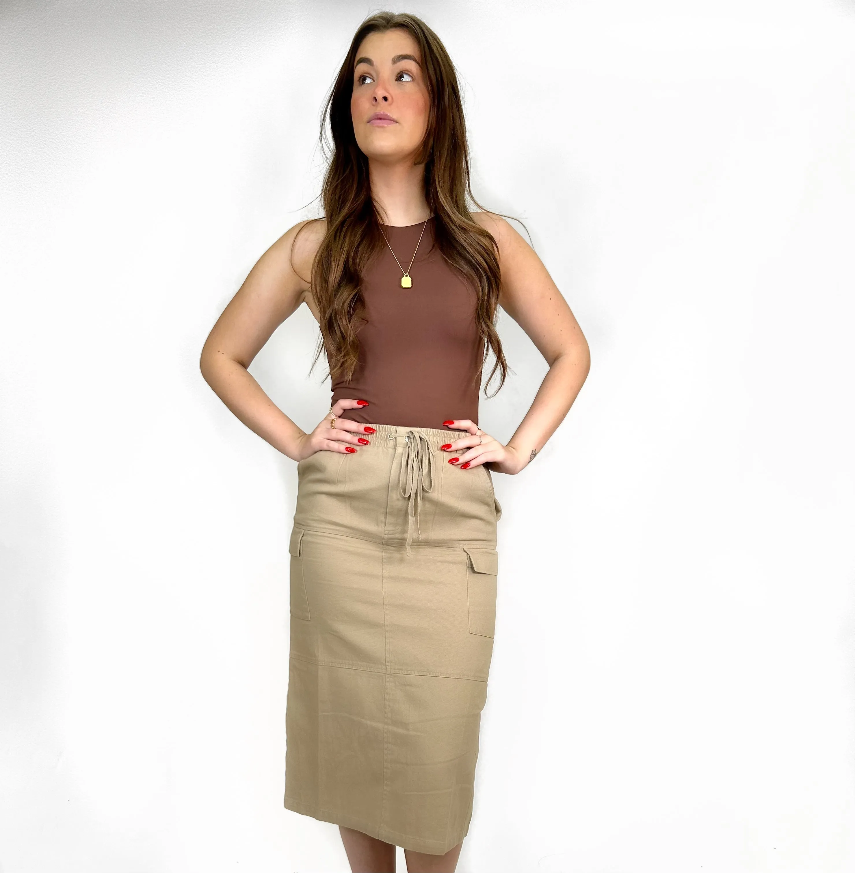 Janelle Drawstring Cargo Skirt
