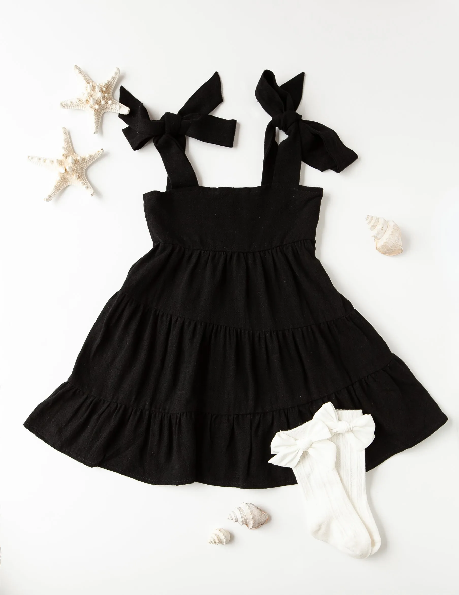 Karolina Tiered Dress - Black Noir