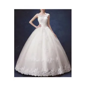 Ketty More Women Lace Round Neck Ball Gown Wedding Dress-KMWDC5879