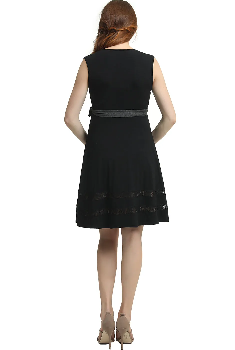 Kimi   Kai Maternity"Marji" Lace Accent Babydoll Nursing Dress