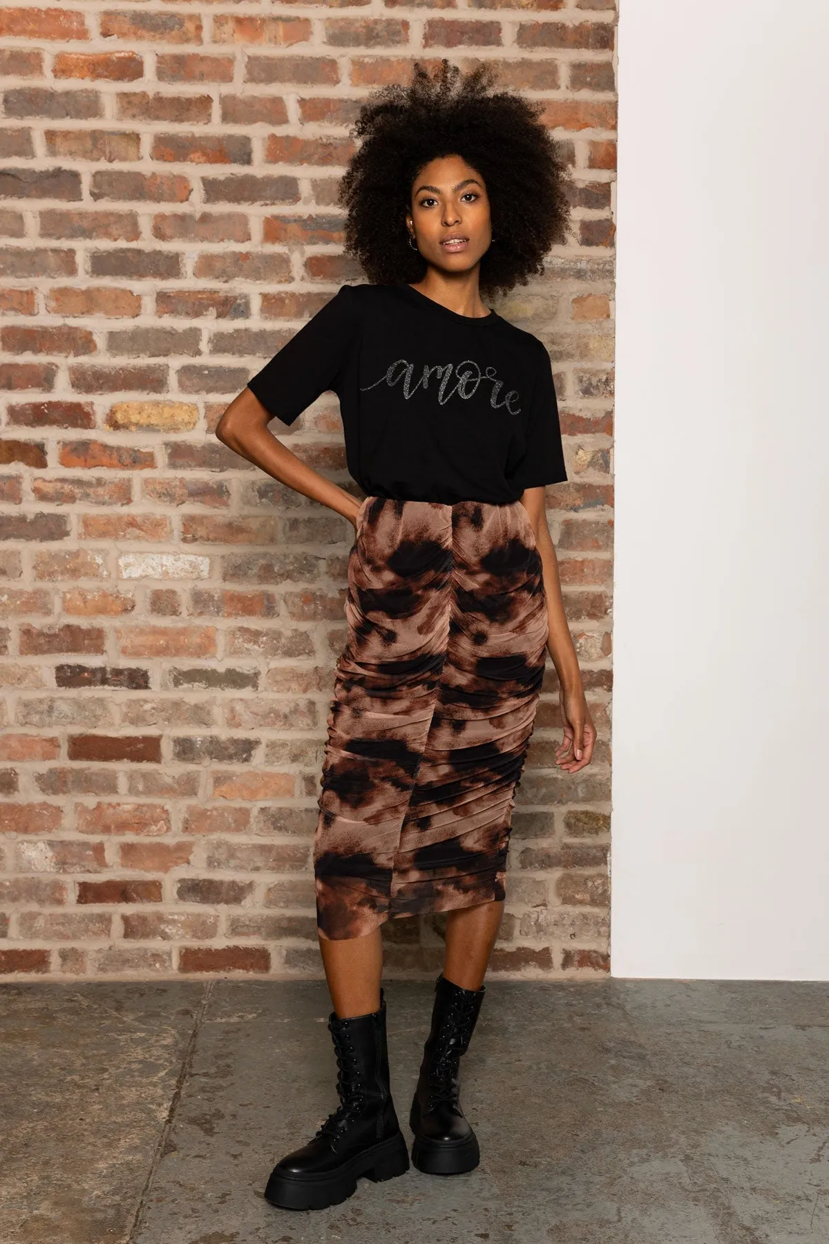 Kimora Skirt in Brown Print