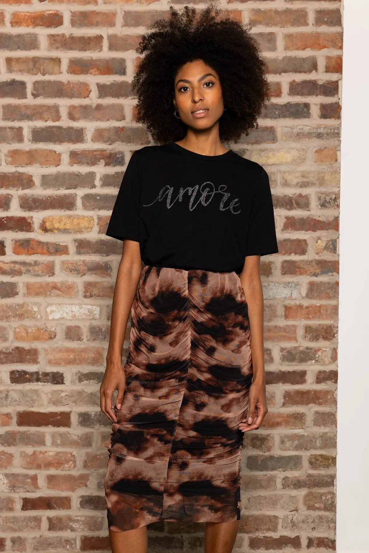 Kimora Skirt in Brown Print