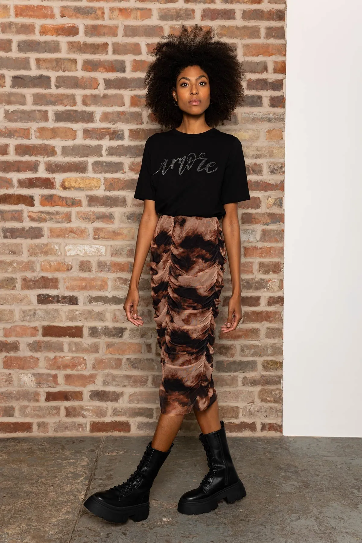 Kimora Skirt in Brown Print