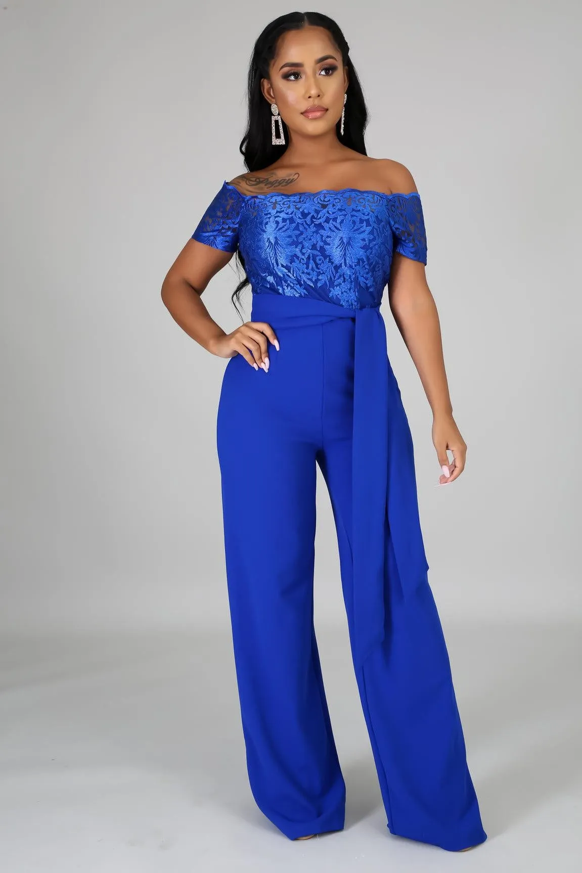 Lace Strapless Jumpsuit