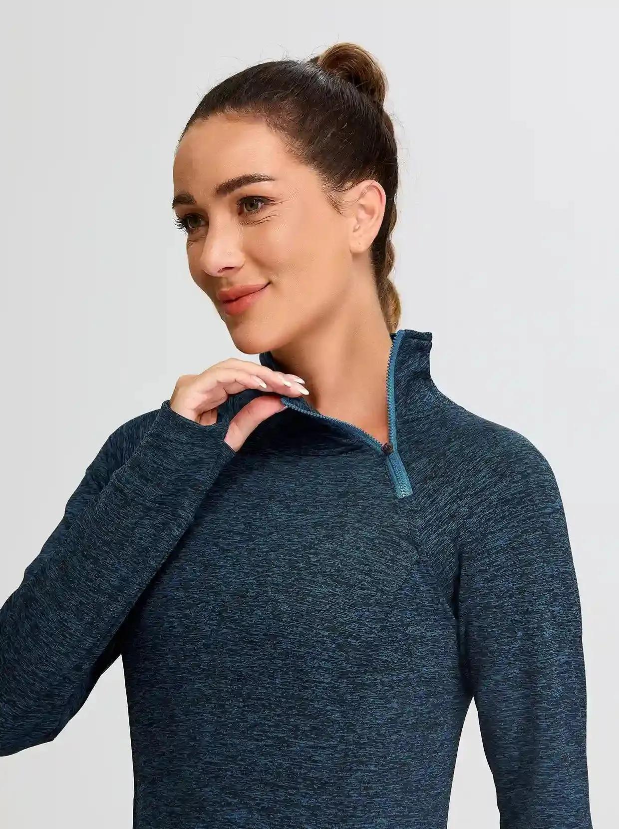 Ladies Side-zip Long-sleeve Thermal Dress with Pockets