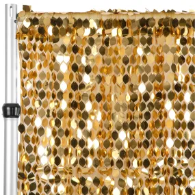 Leaf Payette Sequin 10ft H x 52" W Drape/Backdrop panel - Gold