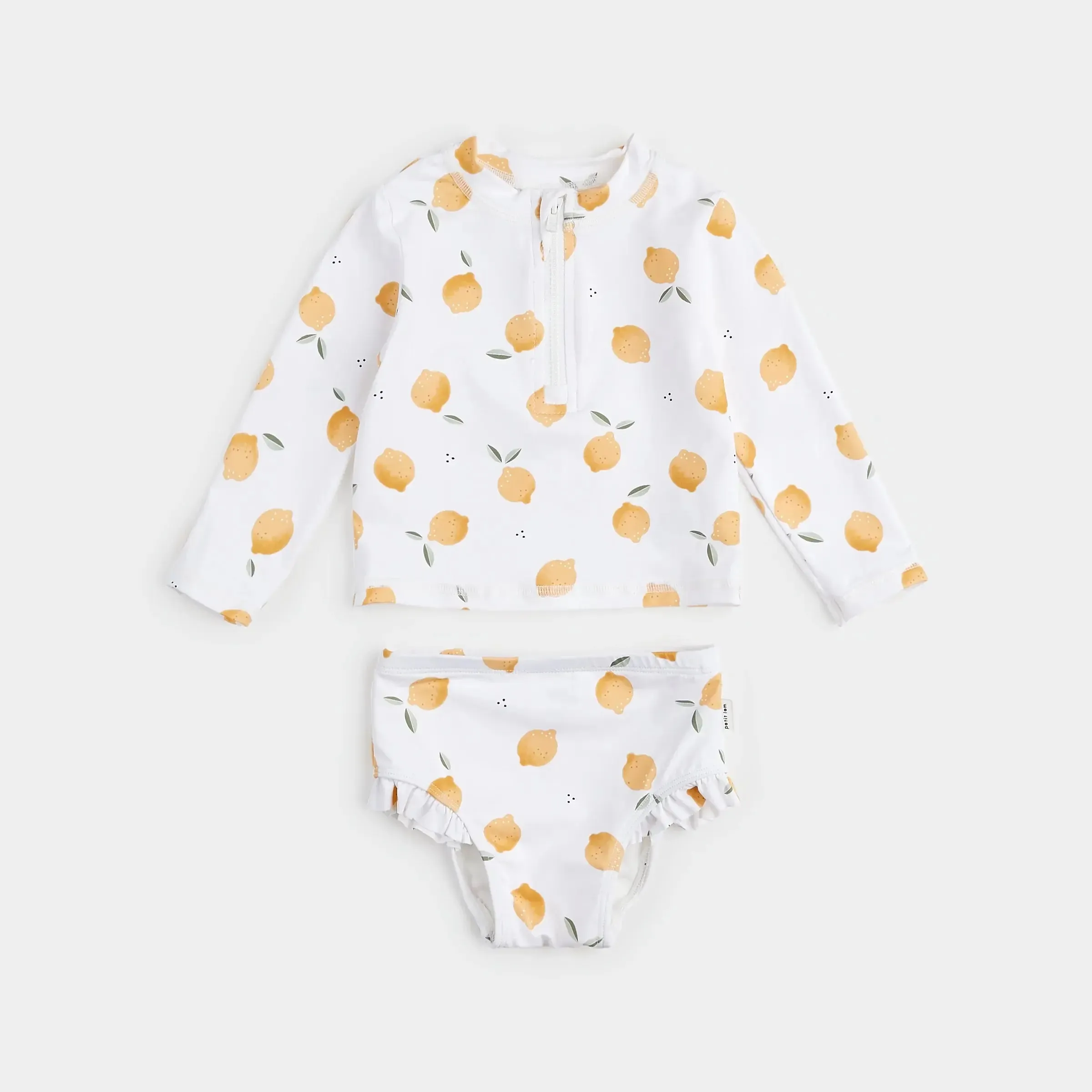 Lemon Print Long-Sleeve Rashguard Set | Petit Lem