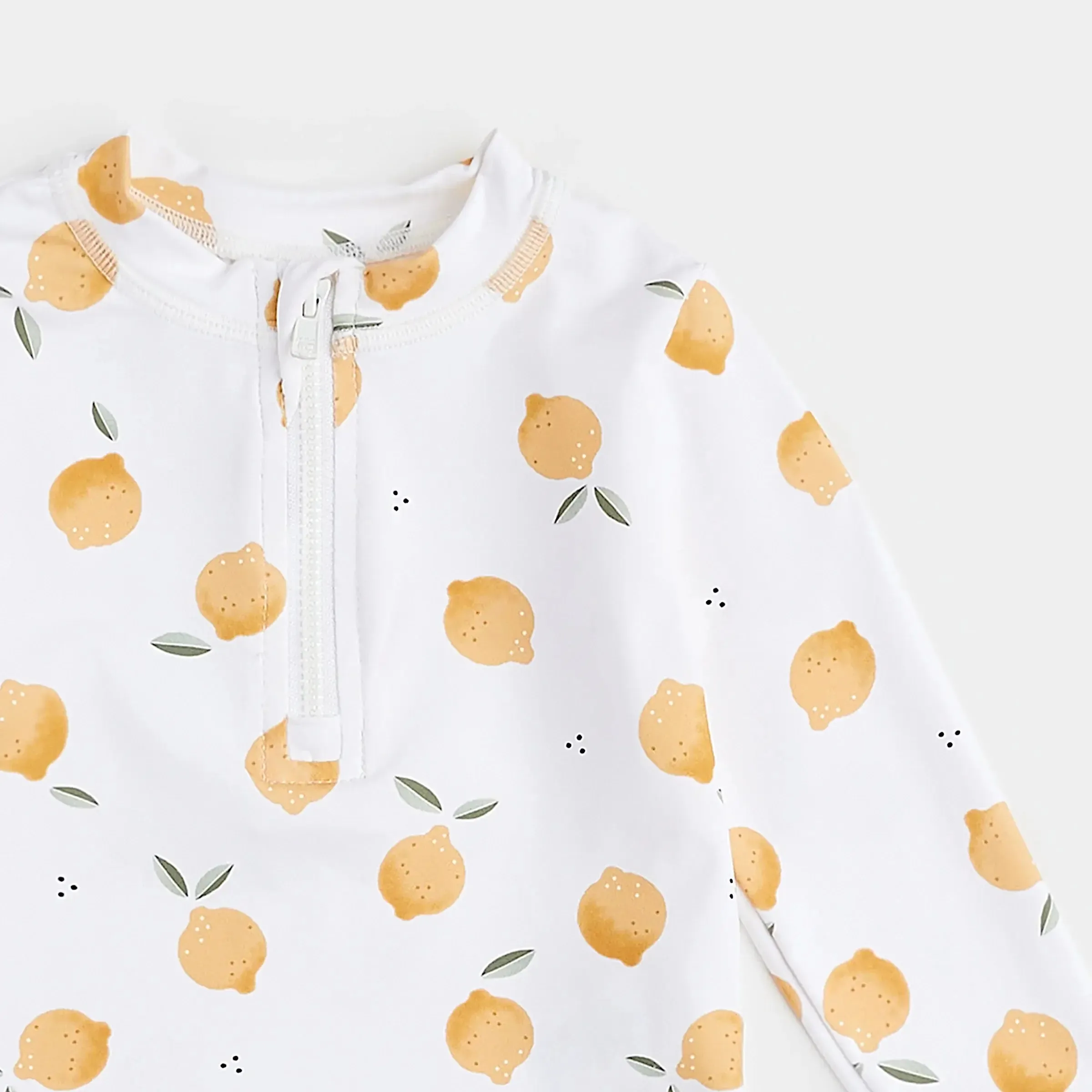 Lemon Print Long-Sleeve Rashguard Set | Petit Lem