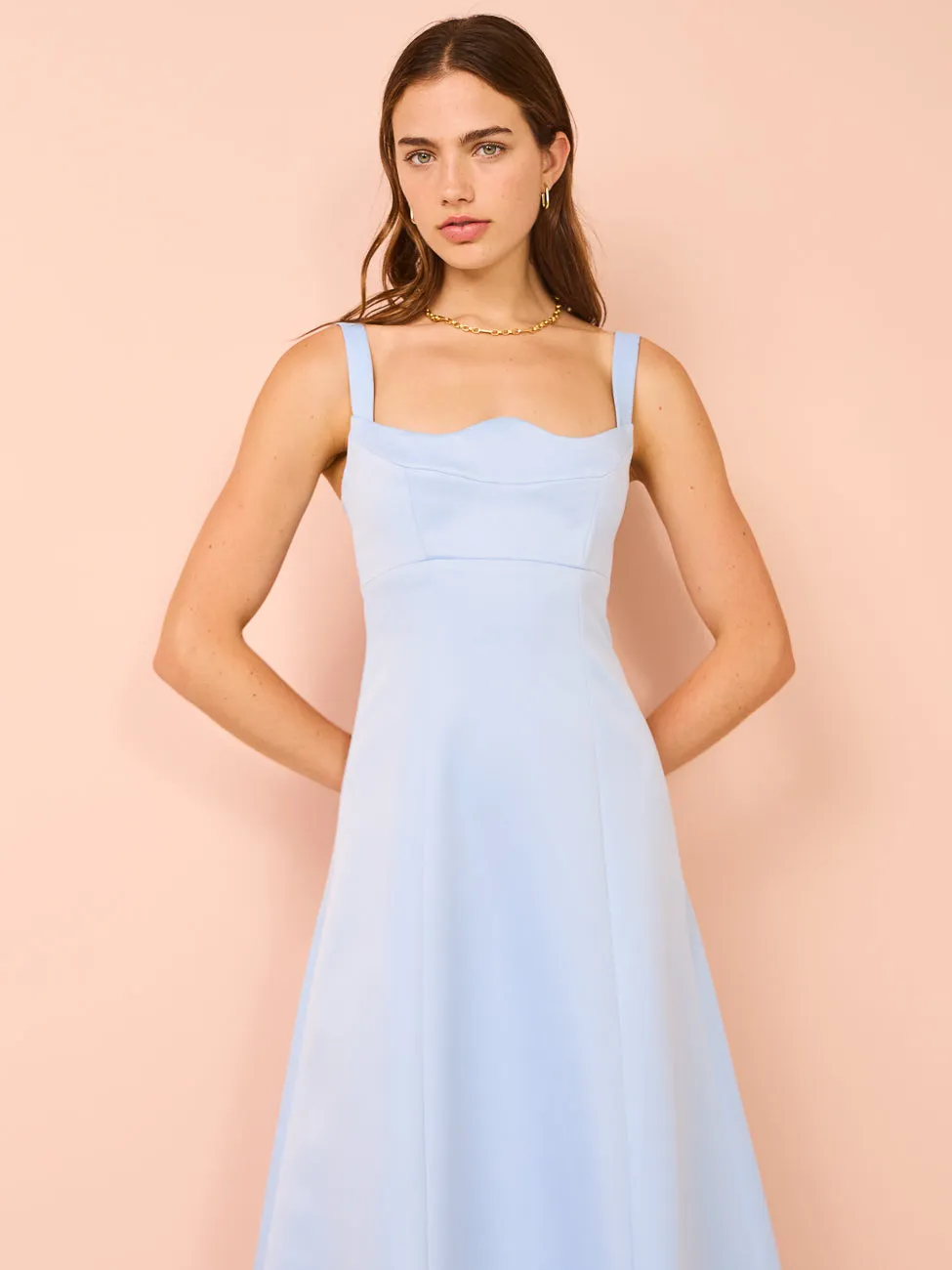 Leo Lin Odette Midi Dress in Sky Blue