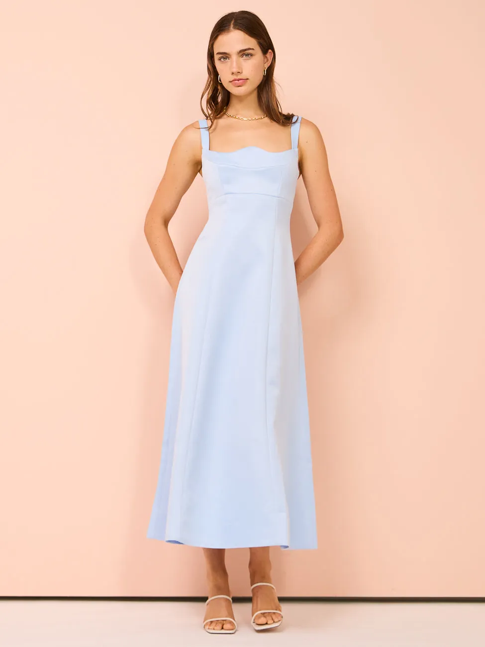 Leo Lin Odette Midi Dress in Sky Blue