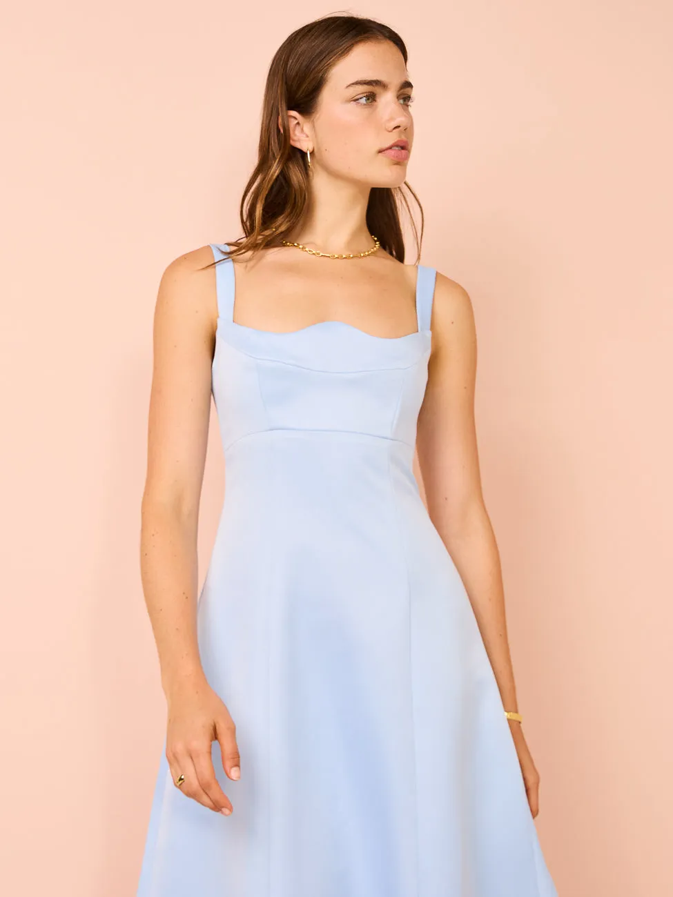 Leo Lin Odette Midi Dress in Sky Blue