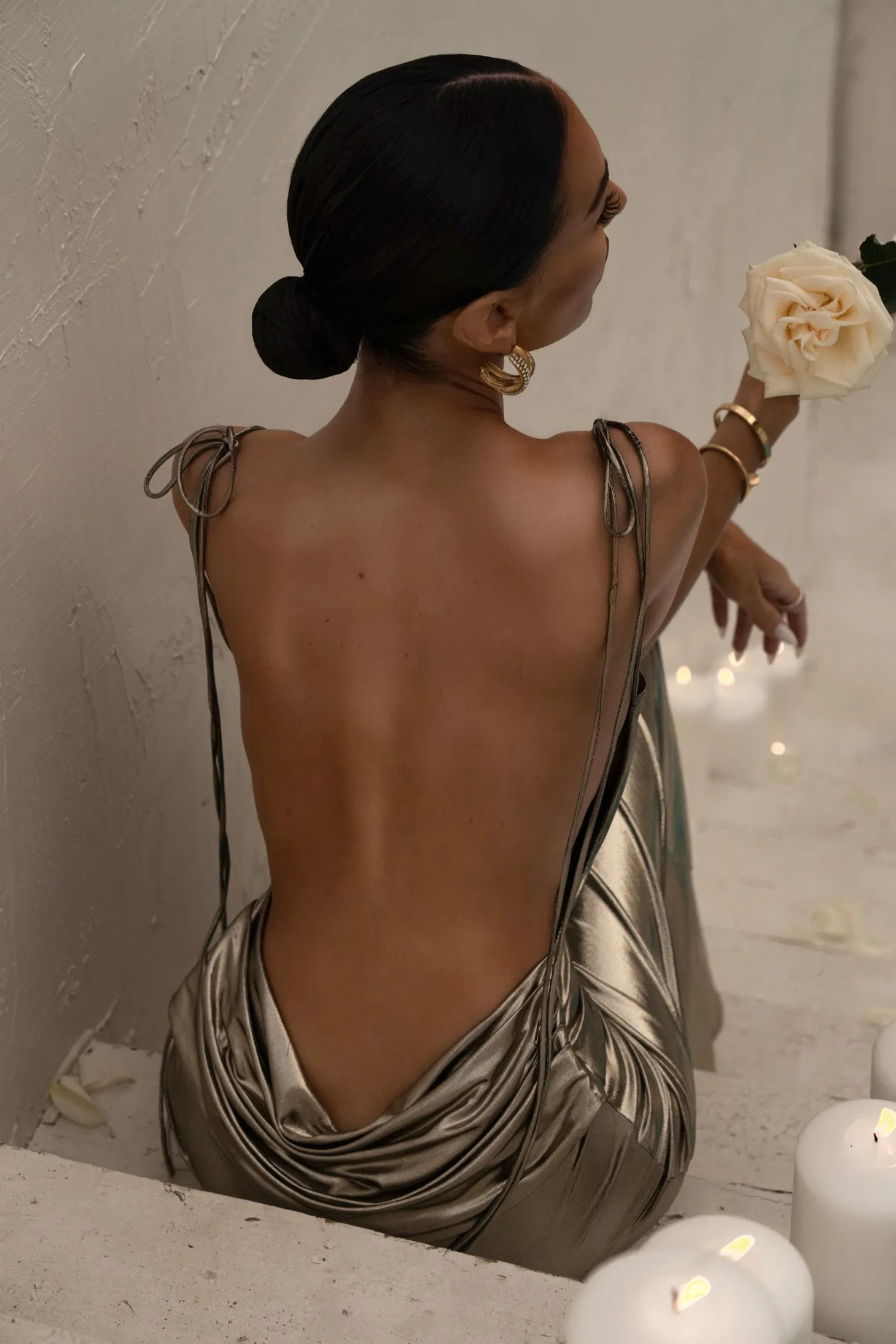 Light Gold Heart of Gold Maxi Dress
