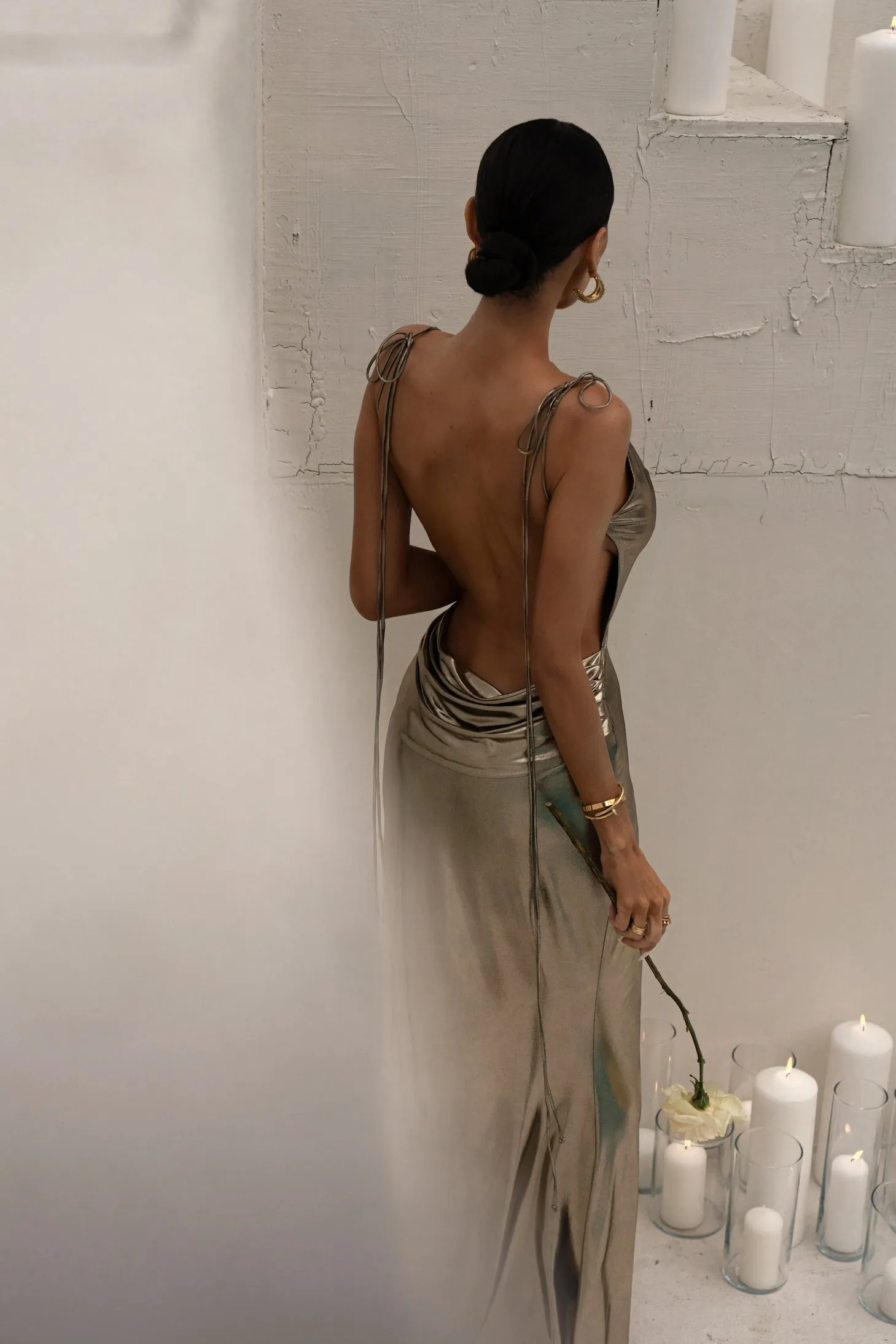 Light Gold Heart of Gold Maxi Dress