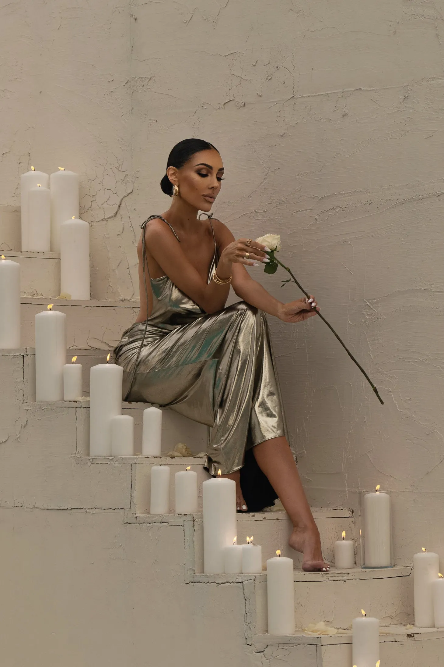 Light Gold Heart of Gold Maxi Dress