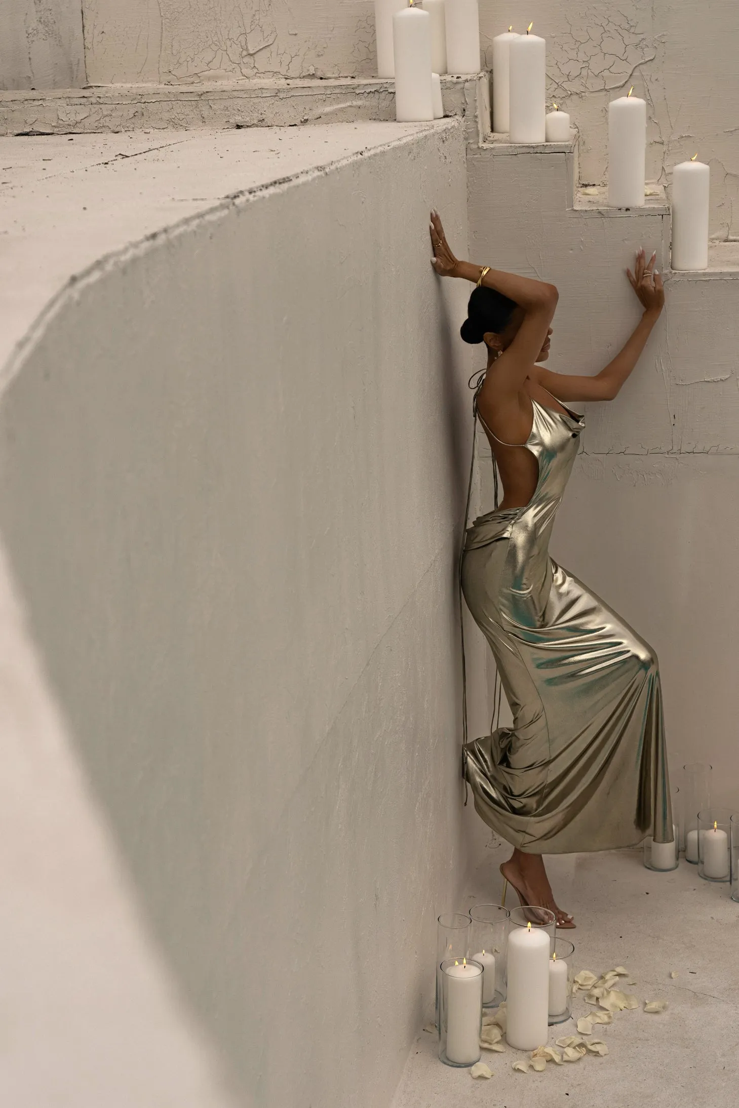Light Gold Heart of Gold Maxi Dress