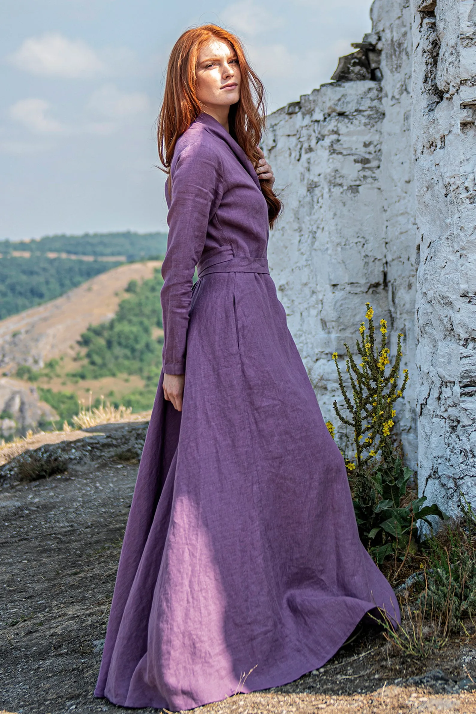 Linen A-Line Maxi Dress