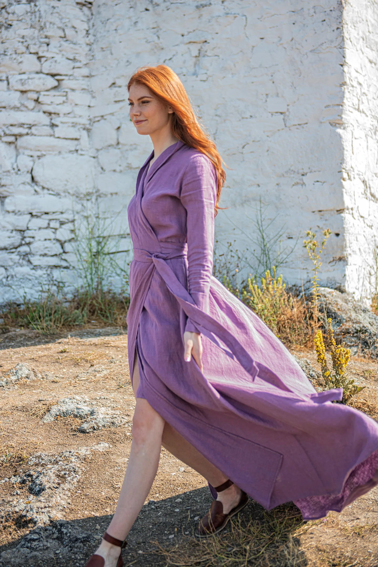 Linen A-Line Maxi Dress