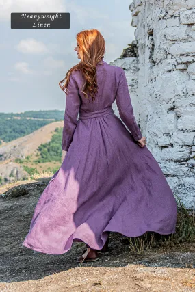 Linen A-Line Maxi Dress