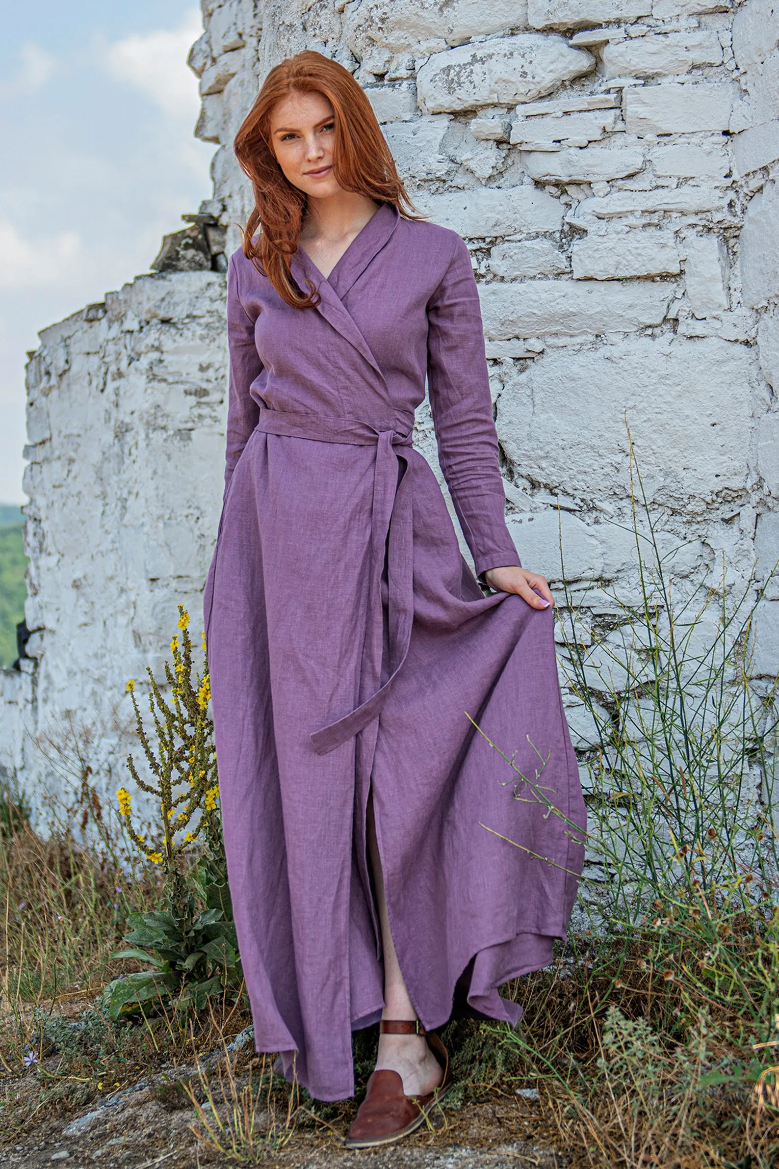 Linen A-Line Maxi Dress