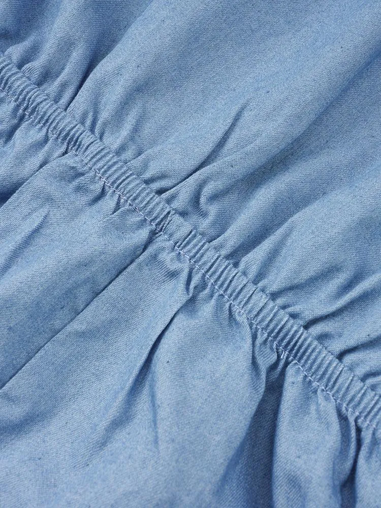 Little Girl Jumpsuit Flutter Sleeve Blue Jumpsuit