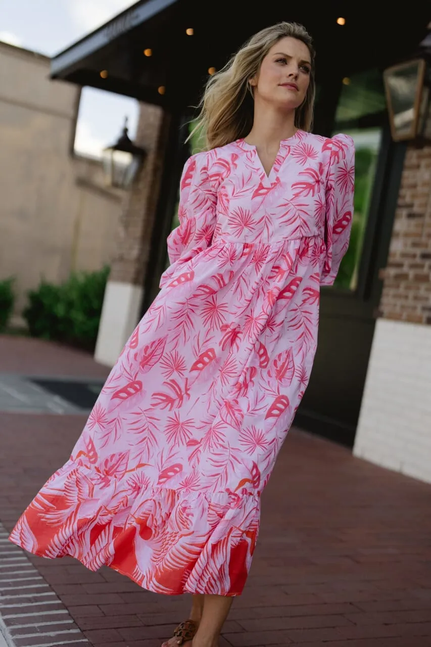 Long Sleeve Jenny Maxi- Pink