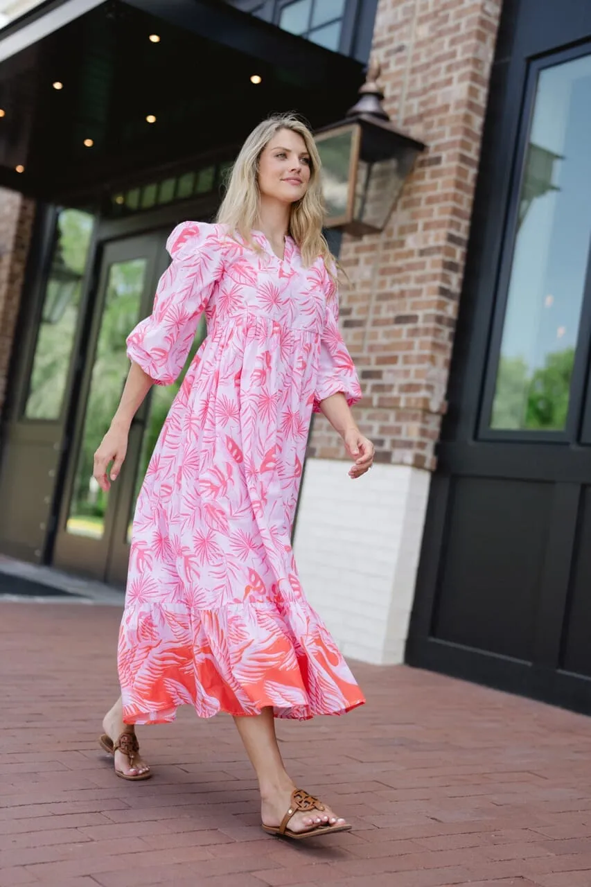 Long Sleeve Jenny Maxi- Pink