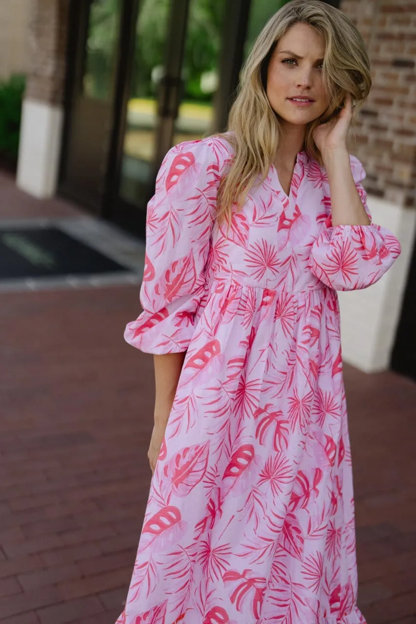 Long Sleeve Jenny Maxi- Pink