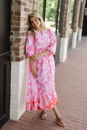 Long Sleeve Jenny Maxi- Pink