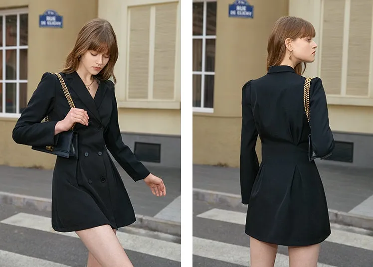 Longsleeve retro double-breasted dress- Perfecta