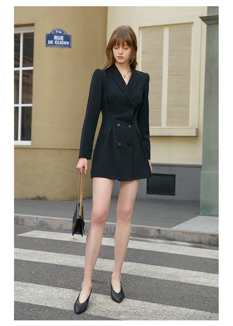 Longsleeve retro double-breasted dress- Perfecta