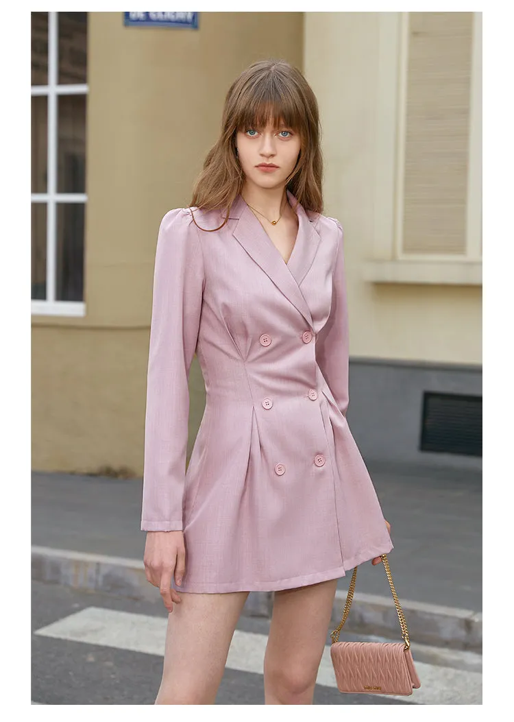 Longsleeve retro double-breasted dress- Perfecta