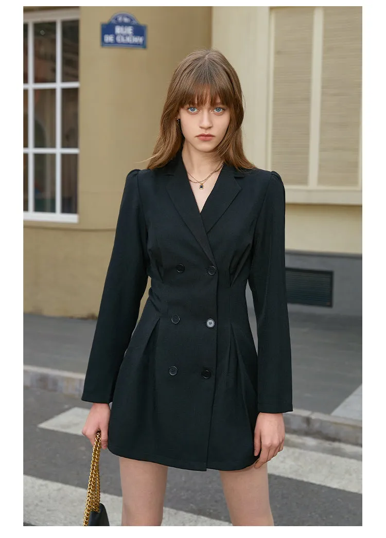 Longsleeve retro double-breasted dress- Perfecta