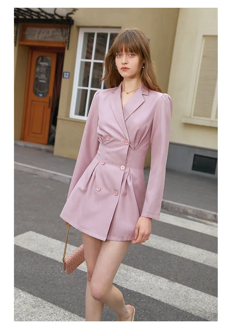 Longsleeve retro double-breasted dress- Perfecta
