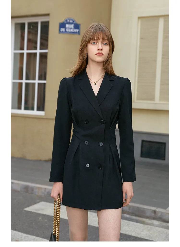 Longsleeve retro double-breasted dress- Perfecta