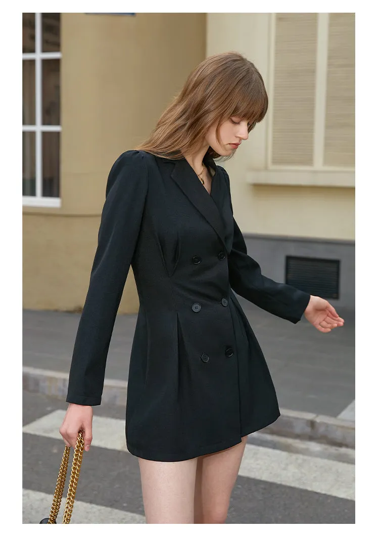 Longsleeve retro double-breasted dress- Perfecta