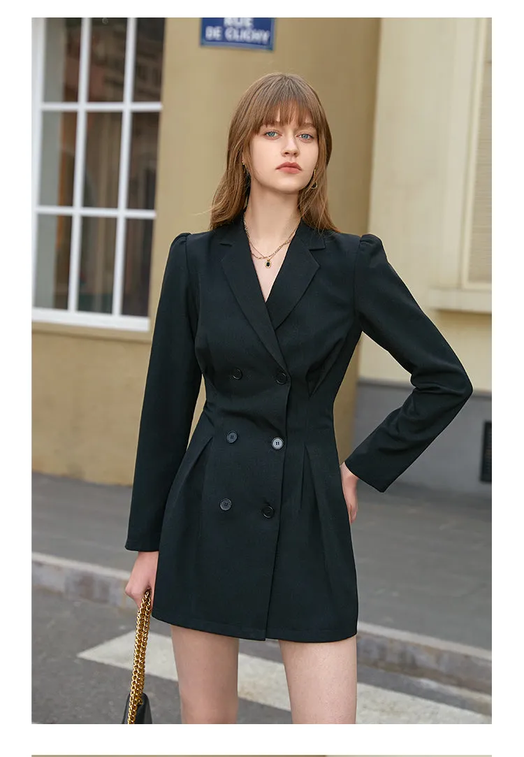 Longsleeve retro double-breasted dress- Perfecta